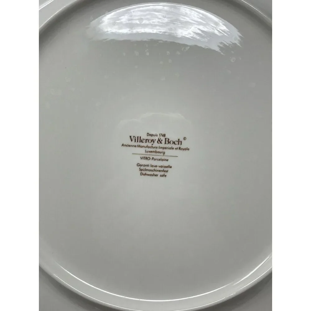 Villeroy & Boch Ravenna 12” Porcelain Gray Marble Service Plate Charger Set Of 2